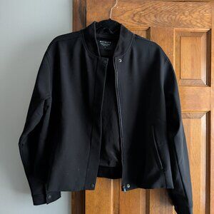 Athleta Women’s Black Bomber Jacket – Lightweight Athleisure Zip-Up Jacket